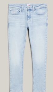 TOMMY HILFIGER – Jeans Uomo Slim Fit Affusolati Stone Wash Denim Light