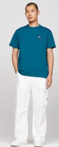 TOMMY HILFIGHER – T-Shirt Uomo con Distintivo Verde Acqua