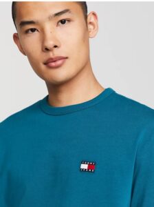 TOMMY HILFIGHER – T-Shirt Uomo con Distintivo Verde Acqua