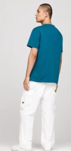 TOMMY HILFIGHER – T-Shirt Uomo con Distintivo Verde Acqua