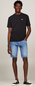 TOMMY HILFIGHER – T-Shirt Uomo con Distintivo Nero