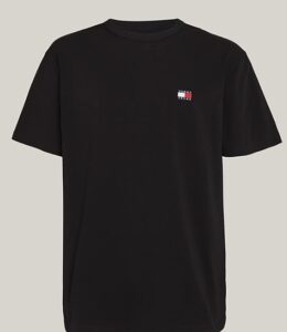 TOMMY HILFIGHER – T-Shirt Uomo con Distintivo Nero