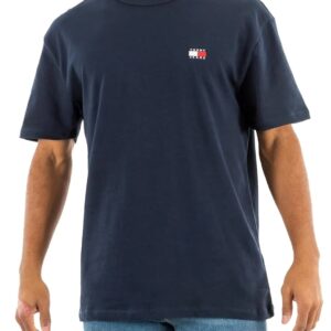 TOMMY HILFIGHER – T-Shirt Uomo con Distintivo Blu Scuro
