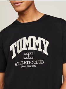 TOMMY HILFIGHER – T-Shirt Uomo Varsity con Logo Nero