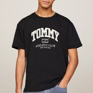 TOMMY HILFIGHER – T-Shirt Uomo Varsity con Logo Nero