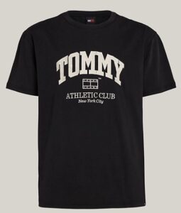 TOMMY HILFIGHER – T-Shirt Uomo Varsity con Logo Nero