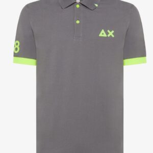SUN68 – Polo Uomo Logo Fluo S/S Inchiostro Grigio
