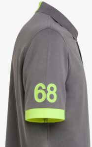 SUN68 – Polo Uomo Logo Fluo S/S Inchiostro Grigio