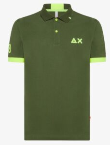 SUN68 – Polo Uomo Logo Fluo S/S Inchiostro Verde