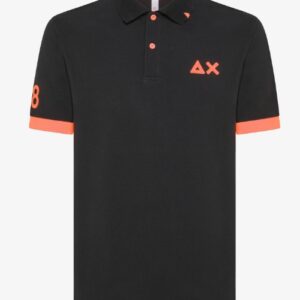 SUN68 – Polo Uomo Logo Fluo S/S Inchiostro Nero