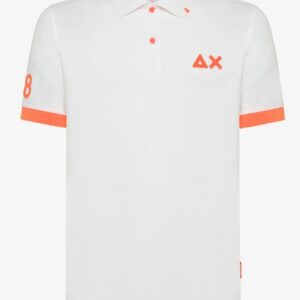 SUN68 – Polo Uomo Logo Fluo S/S Inchiostro Bianco