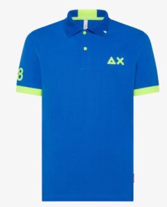 SUN68 – Polo Uomo Logo Fluo S/S Inchiostro Blu