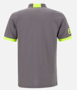 SUN68 – Polo Uomo Logo Fluo S/S Inchiostro Grigio