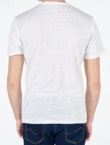 SUN68 – T-Shirt Uomo Linen Solid S/S Bianco Panna