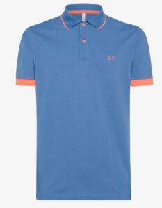 SUN68 – Polo Uomo Small Stripe Fluo S/S Avio