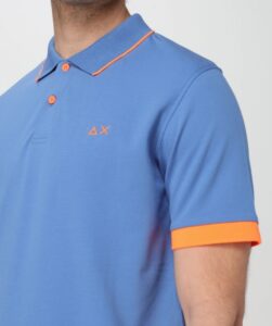 SUN68 – Polo Uomo Small Stripe Fluo S/S Avio