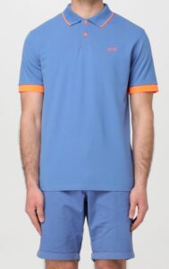SUN68 – Polo Uomo Small Stripe Fluo S/S Avio