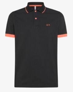 SUN68 – Polo Uomo Small Stripe Fluo S/S Nero