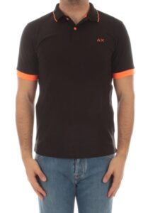 SUN68 – Polo Uomo Small Stripe Fluo S/S Nero