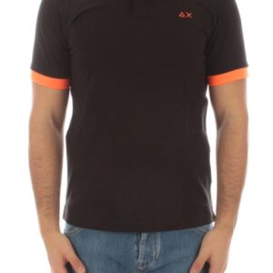 SUN68 – Polo Uomo Small Stripe Fluo S/S Nero