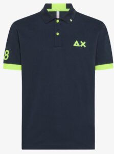 SUN68 – Polo Uomo Small Stripe Fluo S/S Blu Navy