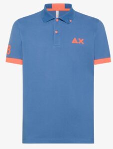 SUN68 – Polo Uomo Small Stripe Fluo S/S Avio