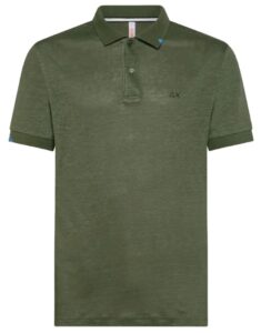 SUN68 – Polo Uomo Js Linen Solid Verde Militare