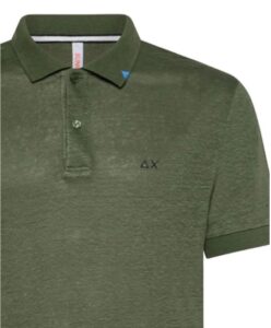 SUN68 – Polo Uomo Js Linen Solid Verde Militare