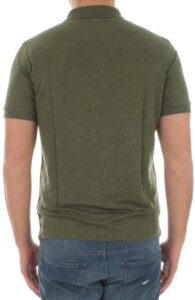 SUN68 – Polo Uomo Linen Solid S/S Verde Scuro