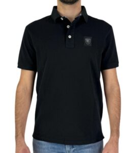 BLAUER – Polo Uomo in Piquet Nero