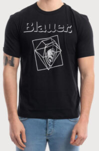 BLAUER – T-Shirt Uomo Grafica 3D Nero