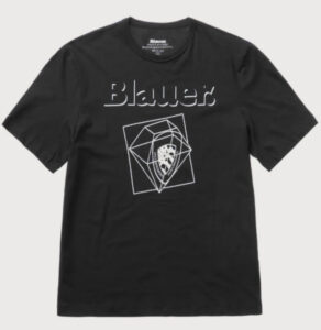 BLAUER – T-Shirt Uomo Grafica 3D Nero