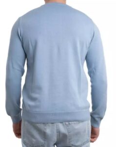 BLAUER – Maglia Uomo Cotone Slim a Tinta Unita Celeste