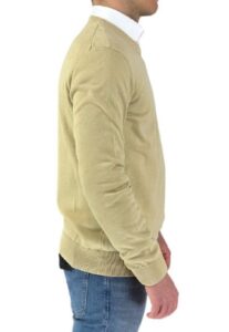 BLAUER – Maglia Uomo Cotone Slim a Tinta Unita Sabbia