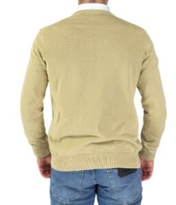 BLAUER – Maglia Uomo Cotone Slim a Tinta Unita Sabbia