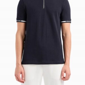 ARMANI EXCHANGE – Polo Uomo in Piquet con Tape Logo Blu