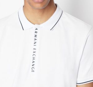 ARMANI EXCHANGE – Polo Uomo in Jersey di Cotone Stretch Bianco