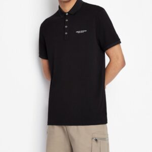 ARMANI EXCHANGE – Polo Uomo in Cotone con Scritta Logo Nero