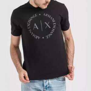 ARMANI EXCHANGE – T-Shirt Uomo Regular Fit in Jersey Nero/Ardesia Scura