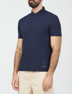 ARMANI EXCHANGE – Polo Uomo con Patch Logata Blu