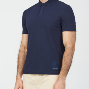 ARMANI EXCHANGE – Polo Uomo con Patch Logata Blu