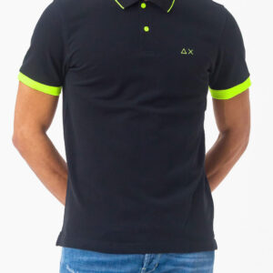 SUN68 – Polo Uomo Small Stripe Fluo S/S Blu Navy