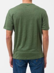 SUN68 – T-Shirt Uomo Linen Solid S/S Verde Scuro