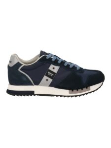 BLAUER – Scarpe Uomo Queens in Tessuto e Camoscio Blu Navy