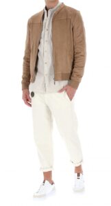 OVER/D – Giubbotto Uomo Modello Biker Eco-Danetto Beige