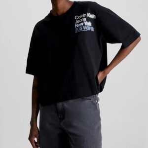 CALVIN KLEIN JEANS – T-Shirt Donna Relaxed Organic Cotton Nero