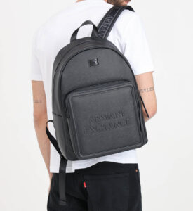 ARMANI EXCHANGE – Zaino Uomo/Donna Lettering con Logo in Rilievo Nero