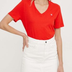 CALVIN KLEIN JEANS – T-Shirt Donna Embro Badge Rosso