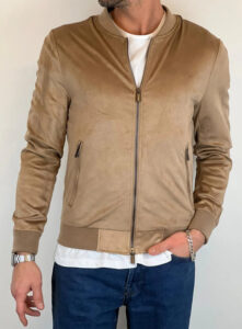 OVER/D – Giubbotto Uomo Modello Bomber Eco-Danetto Beige
