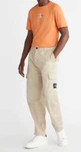 CALVIN KLEIN – Pantaloni Uomo Cargo Lavato Skinny Beige